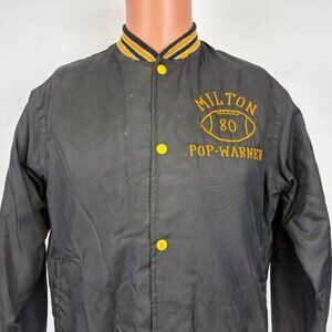 Vintage 80s Pop Warner Football Jacket Youth XL Milton Massachusetts Made USA
